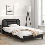 vidaXL Cadre de lit avec lumières LED noir blanc 100x200 cm similicuir