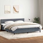 vidaXL Sommier à lattes de lit et matelas gris foncé 200x210cm velours