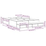 vidaXL Cadre de lit de rangement en chêne noir 135x190 cm