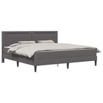 vidaXL Cadre de lit avec bandes LED Gris 200 x 200 cm Simili cuir