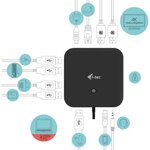 I-tec usb-c dual display docking station with power delivery 100 w + universal charger 112 w