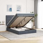 vidaXL Cadre de lit ottoman avec matelas gris foncé 140x200 cm velours
