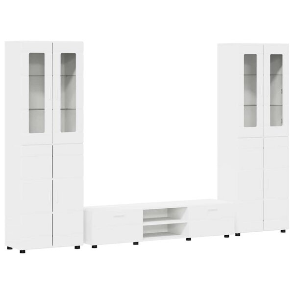 vidaXL Ensemble meuble TV avec tiroir FLORIN Blanc Bois d'ingénierie