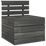 vidaXL Salon palette de jardin 9 Pièces Bois de pin massif Gris foncé