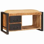 vidaXL Banc de Rangement avec tiroir Marron Bois de manguier massif