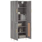 vidaXL Buffet haut Sonoma gris 69 5x34x180 cm Bois d'ingénierie