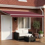 vidaXL Auvent rétractable électrique Bourgogne et Blanc 5 x 3 m