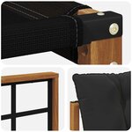 vidaXL Ensemble de canapés d'extérieur 5 Pièces Naturel et Noir