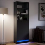 vidaXL Buffet haut avec LED noir 69x32 5x200 cm bois d’ingénierie