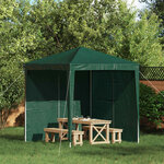 vidaXL Mur de tente de fête 2 Pièces Vert 200 x 195 cm PE et acier