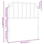 vidaXL Tête de lit métal noir 90 cm