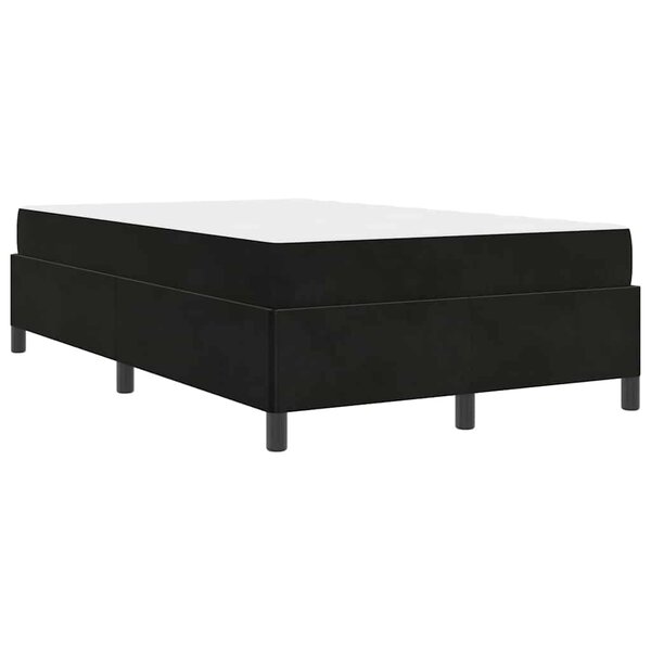 vidaXL Cadre de lit avec matelas Noir et Blanc 120 x 190 cm Velours