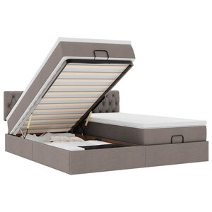 VidaXL Cadre de lit ottoman avec matelas taupe 160x200 cm tissu