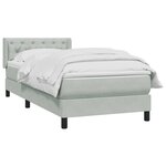 vidaXL Sommier à lattes de lit et matelas gris clair 80x220 cm velours