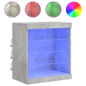 vidaXL Buffet avec lumières LED gris béton 60 5x37x67 cm