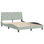 vidaXL Cadre de lit avec tête de lit Gris clair 140x190 cm Velours