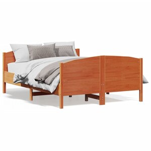 vidaXL Cadre de lit sans matelas cire marron 160x200cm bois pin massif