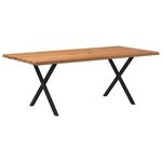 vidaXL Table à manger bord naturel bois massif chêne rectangulaire