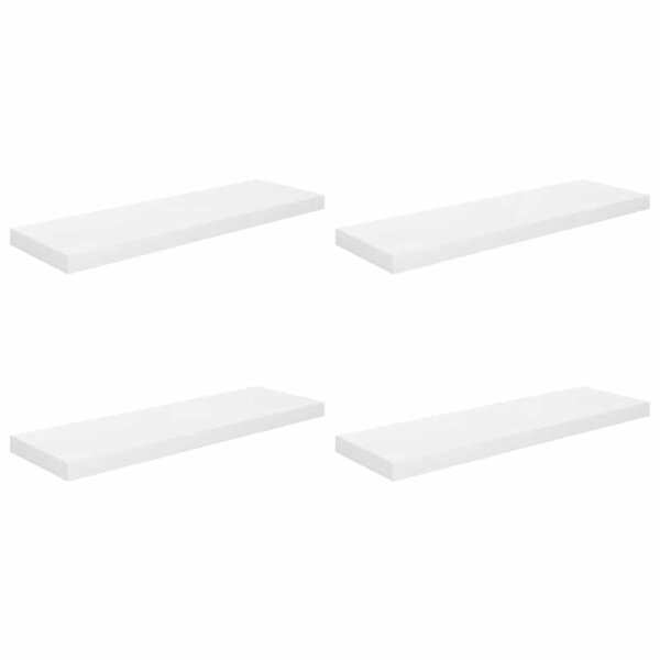 vidaXL Étagère murale flottante 4 Pièces Blanc brillant 80x23 5x3 8cm MDF