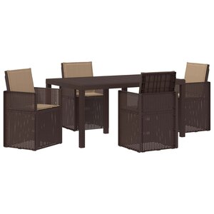vidaXL Ensemble de salle à manger pour jardin 5 Pièces Marron et taupe PP