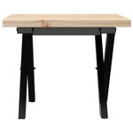 vidaXL Table basse cadre en X 40x40x35 5cm bois de pin massif et fonte