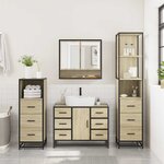 vidaXL Ensemble de meubles de salle de bain 4 Pièces chêne sonoma