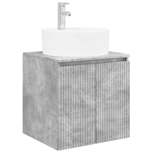 vidaXL Vanité de lavabo mural Gris béton 49 5 x 44 5 x 65 cm