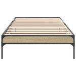 vidaXL Cadre de lit chêne sonoma 75x190 cm bois d'ingénierie et métal