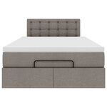 vidaXL Lit ottoman avec matelas et LED Taupe 120x190 cm tissu