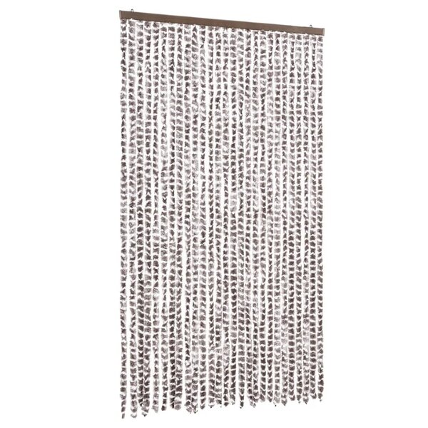 vidaXL Rideau anti-mouches taupe et blanc 118x220 cm chenille