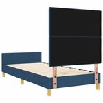 vidaXL Cadre de lit avec tête de lit Bleu 90 x 190 cm tissu