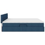 vidaXL Lit avec rangement et matelas avec matelas Bleu 200 x 200 cm