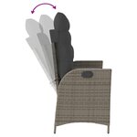 vidaXL Banc inclinable de jardin avec coussins gris résine tressée