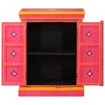 vidaXL Buffet Bois massif de manguier Peinture rose à la main