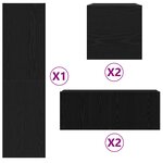 vidaXL Ensemble de meubles TV 6 Pièces Chêne noir 160 x 30 x 30.5 cm