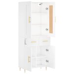 vidaXL Buffet haut Blanc 69 5x34x180 cm Bois d'ingénierie