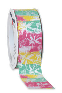 Ruban avec palmier turin 20-m-rouleau 40 mm magenta