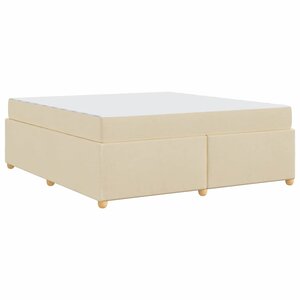 vidaXL Cadre de lit avec matelas Crème 180 x 200 cm tissu