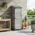 vidaXL Abri de jardin Gris 59 5 x 56 x 176 5 cm Bois d'ingénierie