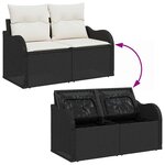 vidaXL Ensemble de canapé de jardin avec coussin 8 Pièces Noir et Crème