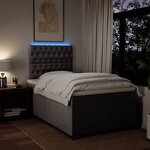 vidaXL Sommier à lattes de lit avec matelas taupe 120x190 cm tissu