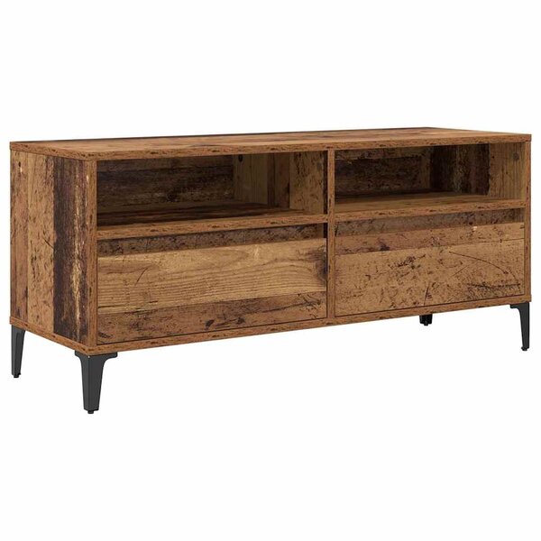 vidaXL Meuble TV avec tiroir Bois Ancien 100 x 34 5 x 44 5 cm