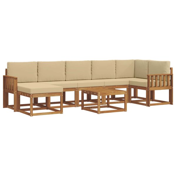 vidaXL Ensemble de canapés d'extérieur 8 Pièces Naturel et Beige