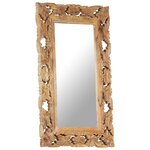 vidaXL Miroir sculpté à la main Marron 80x50cm Bois de manguier massif