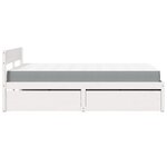 vidaXL Lit avec tiroirs et matelas blanc 120x190 cm bois massif de pin