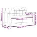 vidaXL Canapé à 2 places Rouge bordeaux 140 cm Tissu