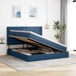 vidaXL Lit avec rangement et LED avec LED Bleu 160 x 200 cm Polyester