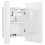 vidaXL Armoire à miroir de bain à LED Blanc brillant Acrylique