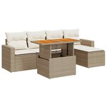 vidaXL Salon de jardin avec coussins 6 Pièces beige résine tressée