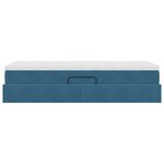 vidaXL Lit avec rangement et matelas Bleu foncé 100 x 200 cm Velours